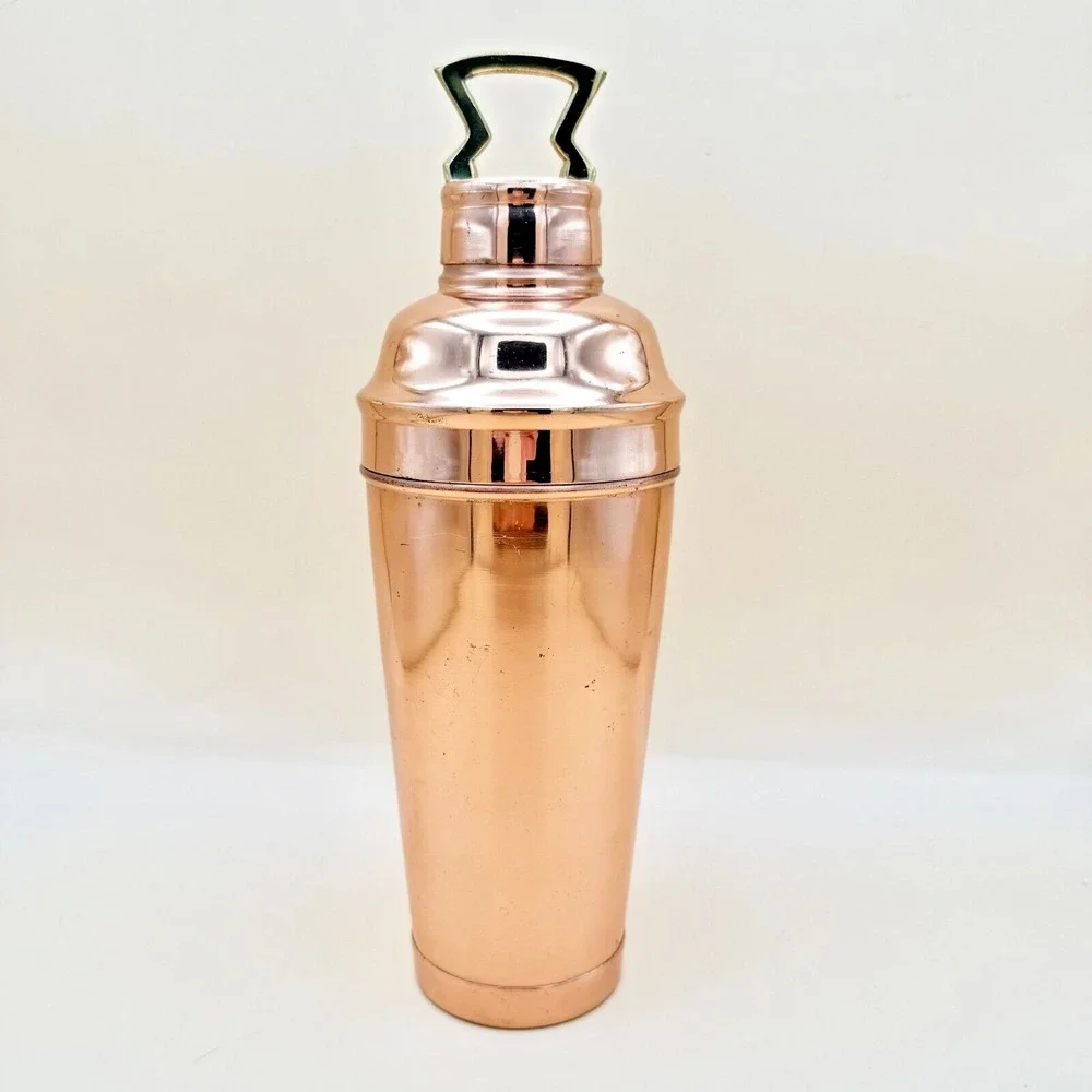 Pottery Barn Copper Martini Shaker w/ Brass Handle 10